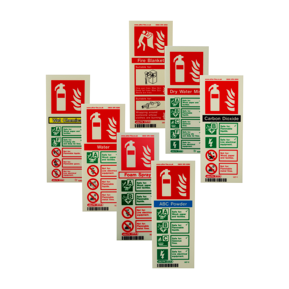 Fire Blanket ID Sign  80mm x 200mm Rigid Photoluminescent 