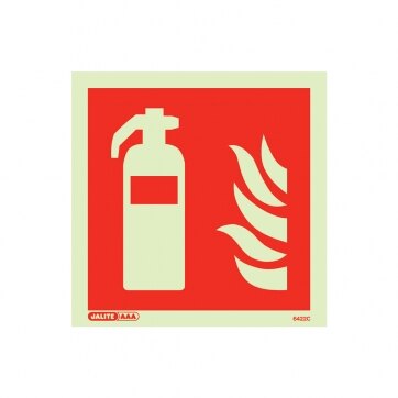 Photoluminescent Fire Extinguisher Sign - Self-Adhesive (100x100mm)