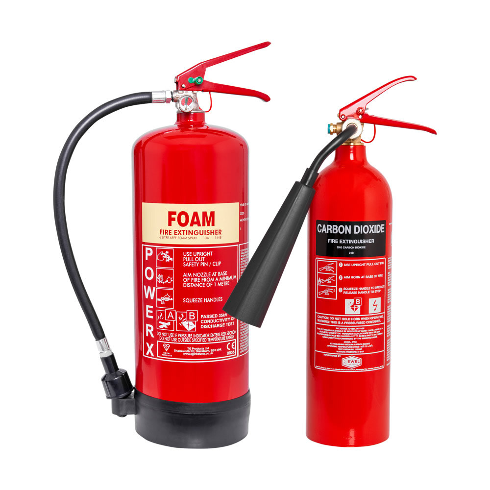 2kg CO2 Extinguisher + 6ltr Foam Fire Extinguisher Special Offer